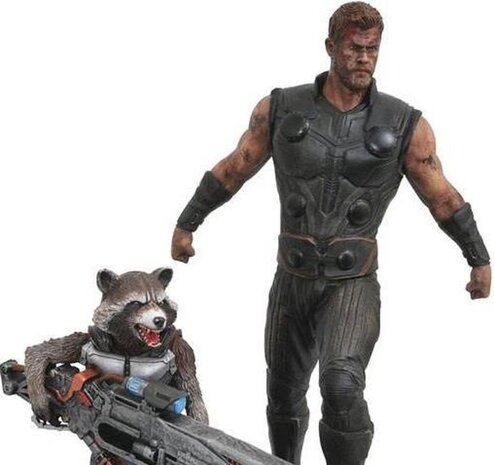 DIAMOND SELECT TOYS Marvel Premier Collection: Avengers - Infinity War - Thor & Rocket Raccoon - Statue DIAMOND SELECT TOYS Marvel Premier Collection: Avengers - Infinity War - Thor & Rocket Raccoon - Statue