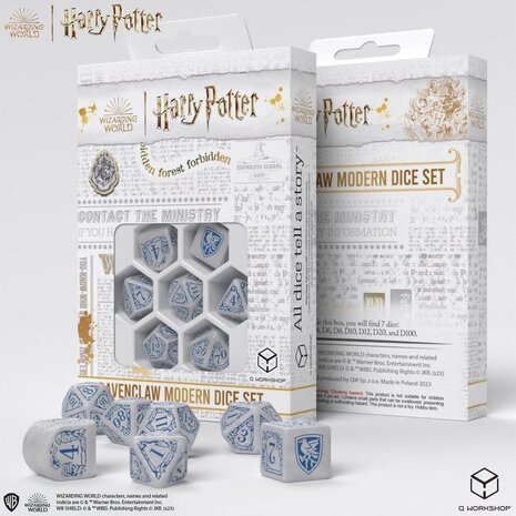 Q Workshop Harry Potter Dice Set Ravenclaw Modern Dice Set - White (7) Q Workshop Harry Potter Dice Set Ravenclaw Modern Dice Set - White (7)