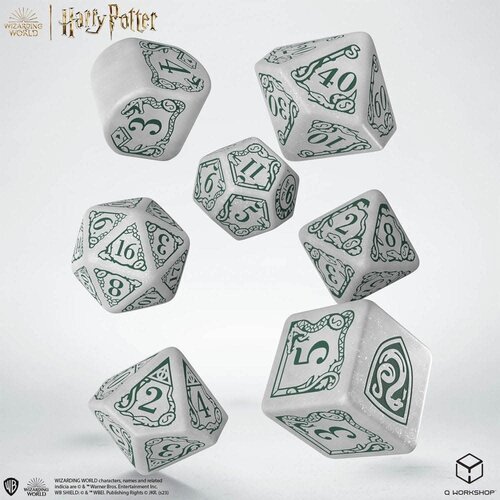 Q Workshop Harry Potter Dice Set Slytherin Modern Dice Set - White (7) Q Workshop Harry Potter Dice Set Slytherin Modern Dice Set - White (7)