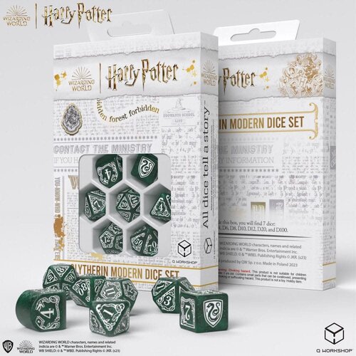 Q Workshop Harry Potter Dice Set Slytherin Modern Dice Set - Green (7) Q Workshop Harry Potter Dice Set Slytherin Modern Dice Set - Green (7)