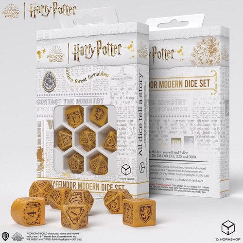 Q Workshop Harry Potter Dice Set Gryffindor Modern Dice Set - Gold (7) Q Workshop Harry Potter Dice Set Gryffindor Modern Dice Set - Gold (7)