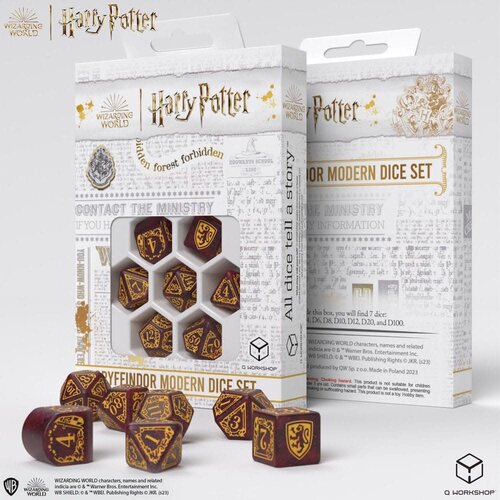 Q Workshop Harry Potter Dice Set Gryffindor Modern Dice Set - Red (7) Q Workshop Harry Potter Dice Set Gryffindor Modern Dice Set - Red (7)