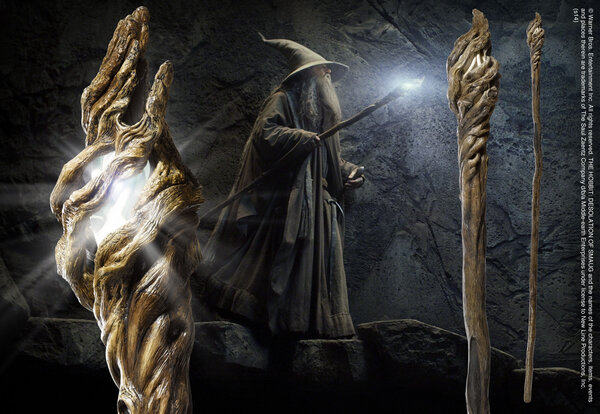 The Noble Collection The Hobbit: Gandalf the Grey Light-Up Staff Replica The Noble Collection The Hobbit: Gandalf the Grey Light-Up Staff Replica