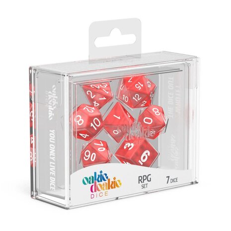 Oakie Doakie Dice Oakie Doakie Dice RPG Set Marble - Red (7) Oakie Doakie Dice Oakie Doakie Dice RPG Set Marble - Red (7)