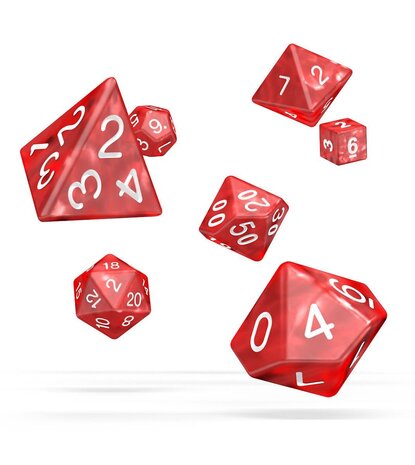 Oakie Doakie Dice Oakie Doakie Dice RPG Set Marble - Red (7) Oakie Doakie Dice Oakie Doakie Dice RPG Set Marble - Red (7)