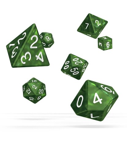 Oakie Doakie Dice Oakie Doakie Dice RPG Set Marble - Green (7) Oakie Doakie Dice Oakie Doakie Dice RPG Set Marble - Green (7)