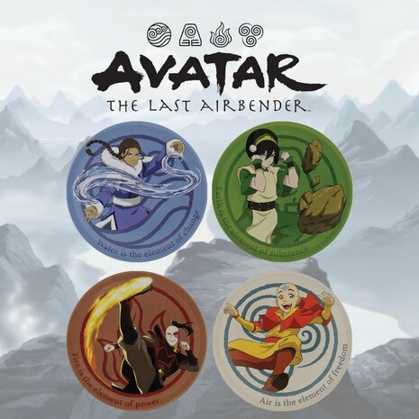 Avatar: The Last Airbender - Set of 4 Embossed Metal Coasters Avatar: The Last Airbender - Set of 4 Embossed Metal Coasters