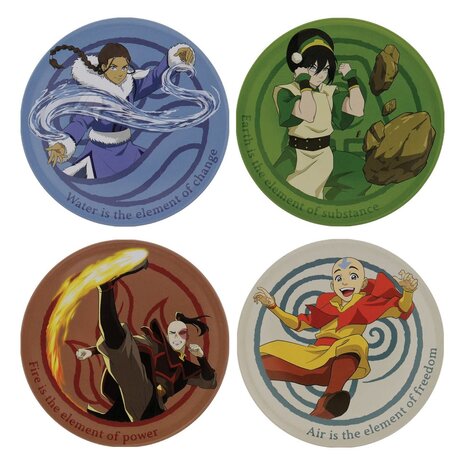 Avatar: The Last Airbender - Set of 4 Embossed Metal Coasters Avatar: The Last Airbender - Set of 4 Embossed Metal Coasters