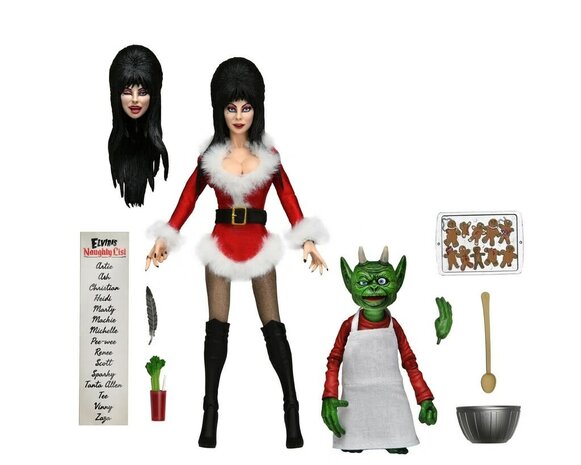 NECA Elvira: Very Scary Xmas Elvira 8 inch Clothed Action Figure NECA Elvira: Very Scary Xmas Elvira 8 inch Clothed Action Figure