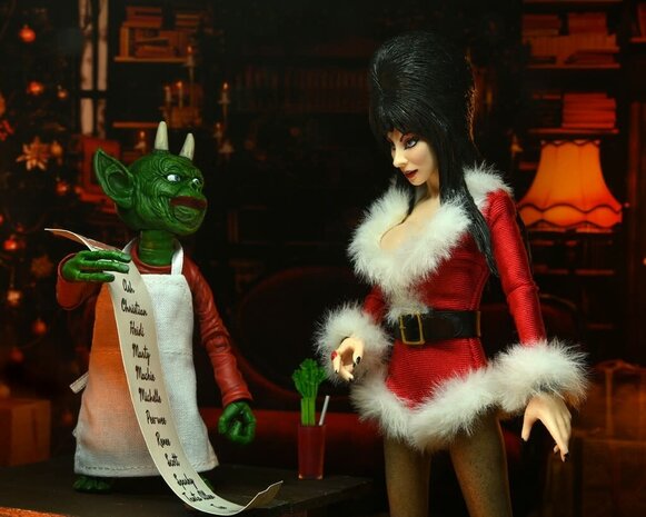 NECA Elvira: Very Scary Xmas Elvira 8 inch Clothed Action Figure NECA Elvira: Very Scary Xmas Elvira 8 inch Clothed Action Figure