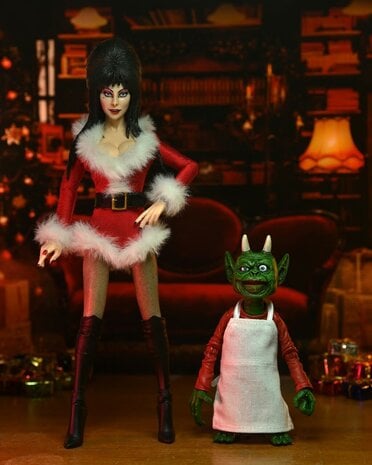 NECA Elvira: Very Scary Xmas Elvira 8 inch Clothed Action Figure NECA Elvira: Very Scary Xmas Elvira 8 inch Clothed Action Figure