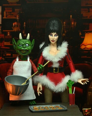 NECA Elvira: Very Scary Xmas Elvira 8 inch Clothed Action Figure NECA Elvira: Very Scary Xmas Elvira 8 inch Clothed Action Figure