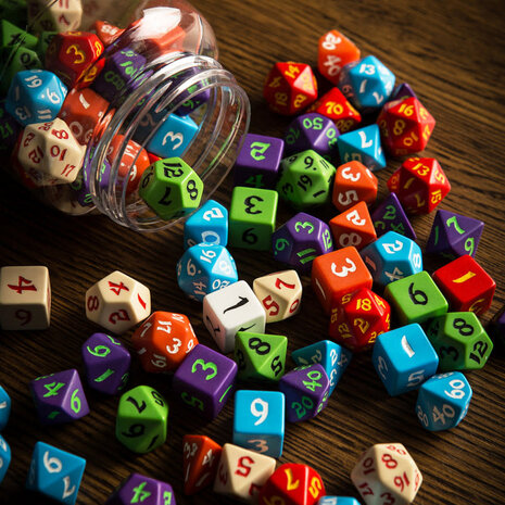 Q Workshop Round Jar of Classic RPG Dice (80) Q Workshop Round Jar of Classic RPG Dice (80)