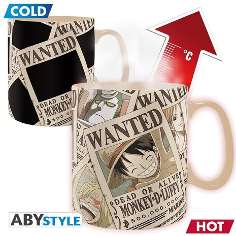 AbyStyle One Piece - Mug Heat Change - 460 ml - Wanted AbyStyle One Piece - Mug Heat Change - 460 ml - Wanted