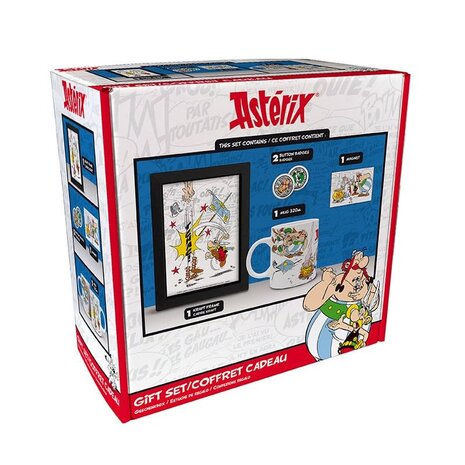 The Good Gift Astérix: Mug - Magnet - Kraft Frame - Button Badges Set The Good Gift Astérix: Mug - Magnet - Kraft Frame - Button Badges Set
