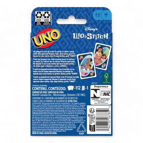 Mattel Lilo & Stitch Card Game UNO Mattel Lilo & Stitch Card Game UNO