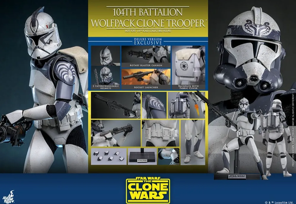 Star Wars The Clone Wars Action Figure 1/6 104th Battalion Wolfpack Clone Trooper Deluxe Version 30 cm Star Wars The Clone Wars Action Figure 1/6 104th Battalion Wolfpack Clone Trooper Deluxe Version 30 cm
