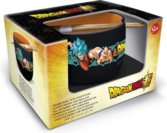 stor Dragon Ball - Super Saiyan Blue Goku en Vegeta Ramenkom met eetstokjes stor Dragon Ball - Super Saiyan Blue Goku en Vegeta Ramenkom met eetstokjes