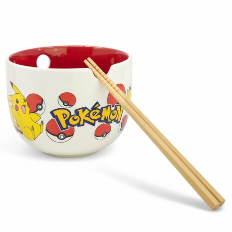 stor Pokémon - Pikachu Ramen Bowl with Chopsticks stor Pokémon - Pikachu Ramen Bowl with Chopsticks