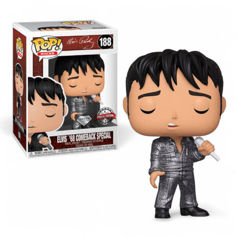 Elvis Presley POP! Rocks Vinyl Figure '68ComebackSpecial(DGLT) 9 cm Elvis Presley POP! Rocks Vinyl Figure '68ComebackSpecial(DGLT) 9 cm