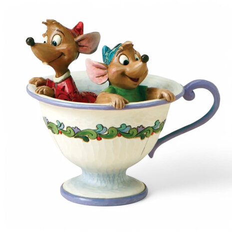 Disney Traditions Tea For Two - Jaq & Gus Figurine Disney Traditions Tea For Two - Jaq & Gus Figurine