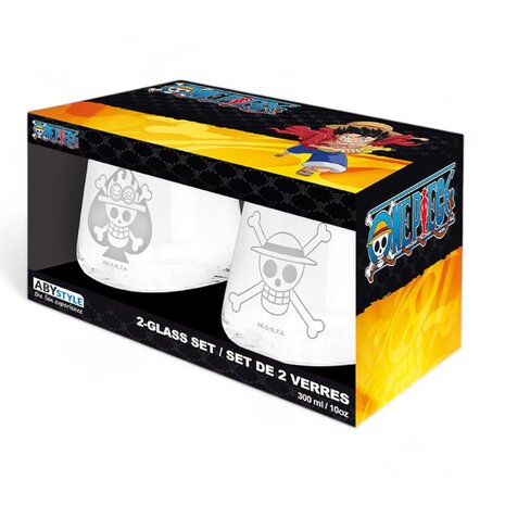 Abysse Corp ONE PIECE - 2 Glass Set - Luffy & Ace Abysse Corp ONE PIECE - 2 Glass Set - Luffy & Ace