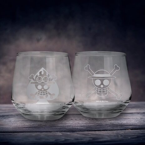 Abysse Corp ONE PIECE - 2 Glass Set - Luffy & Ace Abysse Corp ONE PIECE - 2 Glass Set - Luffy & Ace