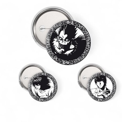 AbyStyle DEATH NOTE - Badge Pack - Light, L & Ryuk AbyStyle DEATH NOTE - Badge Pack - Light, L & Ryuk