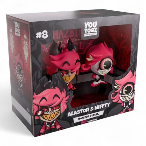 Youtooz Collectibles Hazbin Hotel Vinyl Figures Alastor & Niffty Monitor Buddiez Youtooz Collectibles Hazbin Hotel Vinyl Figures Alastor & Niffty Monitor Buddiez