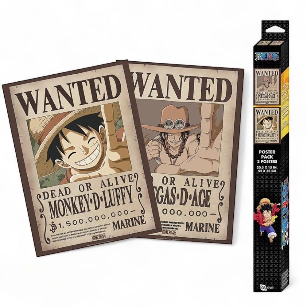 GB eye ONE PIECE - Set 2 Posters Chibi 52x38 - Wanted Luffy & Ace GB eye ONE PIECE - Set 2 Posters Chibi 52x38 - Wanted Luffy & Ace