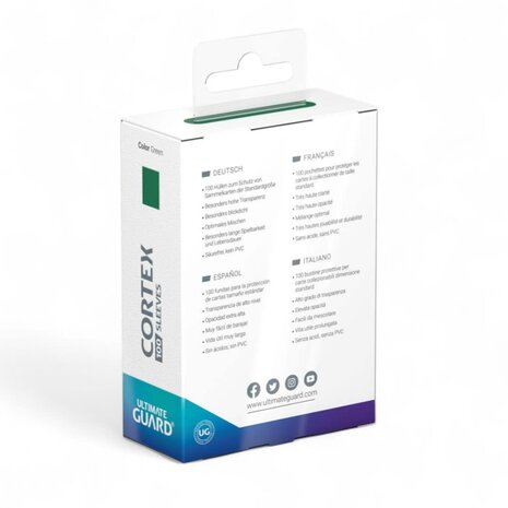 Ultimate Guard Ultimate Guard Cortex Sleeves Standard Size (100) - Green Ultimate Guard Ultimate Guard Cortex Sleeves Standard Size (100) - Green