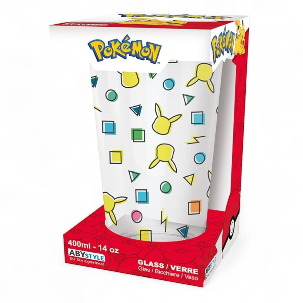 AbyStyle POKEMON - Large Glass - 400ml - Pikachu pattern AbyStyle POKEMON - Large Glass - 400ml - Pikachu pattern