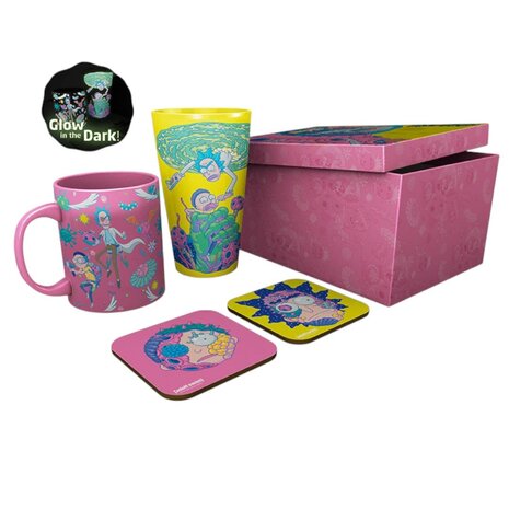 AbyStyle RICK AND MORTY - Pck Glass XXL +Mug+ 2 Coasters"Pattern AbyStyle RICK AND MORTY - Pck Glass XXL +Mug+ 2 Coasters"Pattern