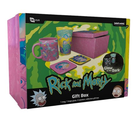 AbyStyle RICK AND MORTY - Pck Glass XXL +Mug+ 2 Coasters"Pattern AbyStyle RICK AND MORTY - Pck Glass XXL +Mug+ 2 Coasters"Pattern