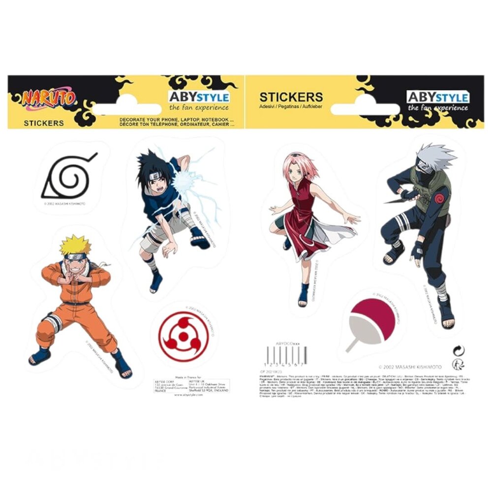 AbyStyle NARUTO - Stickers - 16x11cm/ 2 sheets - Team 7 AbyStyle NARUTO - Stickers - 16x11cm/ 2 sheets - Team 7