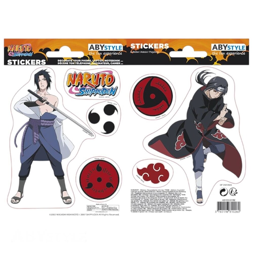 AbyStyle NARUTO SHIPPUDEN - Stickers - 16x11cm/ 2 sheets - Sasuke/ Itachi AbyStyle NARUTO SHIPPUDEN - Stickers - 16x11cm/ 2 sheets - Sasuke/ Itachi