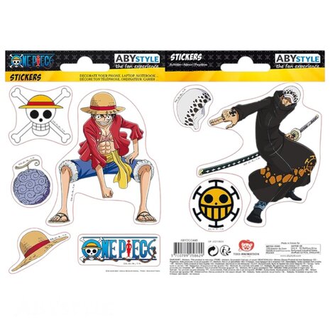 AbyStyle ONE PIECE - Stickers - 16x11cm/ 2 sheets - Luffy & Law AbyStyle ONE PIECE - Stickers - 16x11cm/ 2 sheets - Luffy & Law