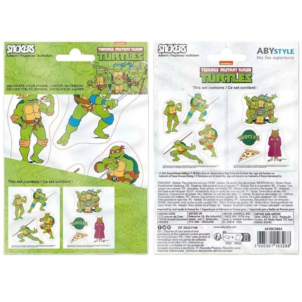 AbyStyle TMNT - Stickers - 16x11cm/ 2 sheets - Turtles & Splinter AbyStyle TMNT - Stickers - 16x11cm/ 2 sheets - Turtles & Splinter