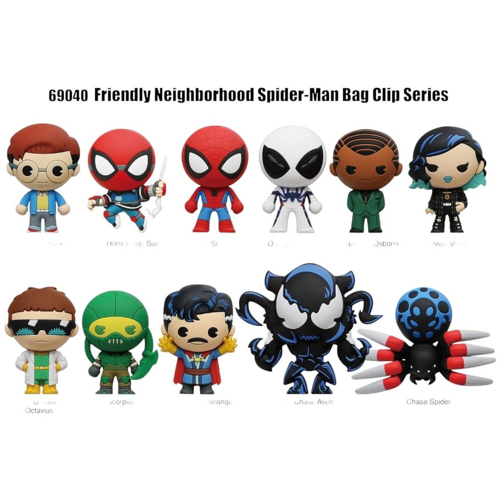 Monogram Spider-man 3D Foam Bag Clips (Friendly neighborhood) Series 1