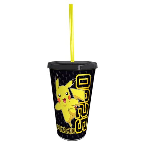 AbyStyle POKEMON - Tumbler with straw - 470ml - Pikachu Collage