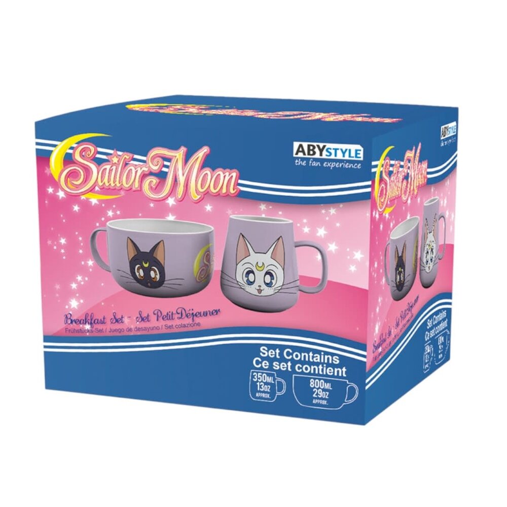 AbyStyle SAILOR MOON - Breakfast Set Mug + Bowl - Luna & Artemis