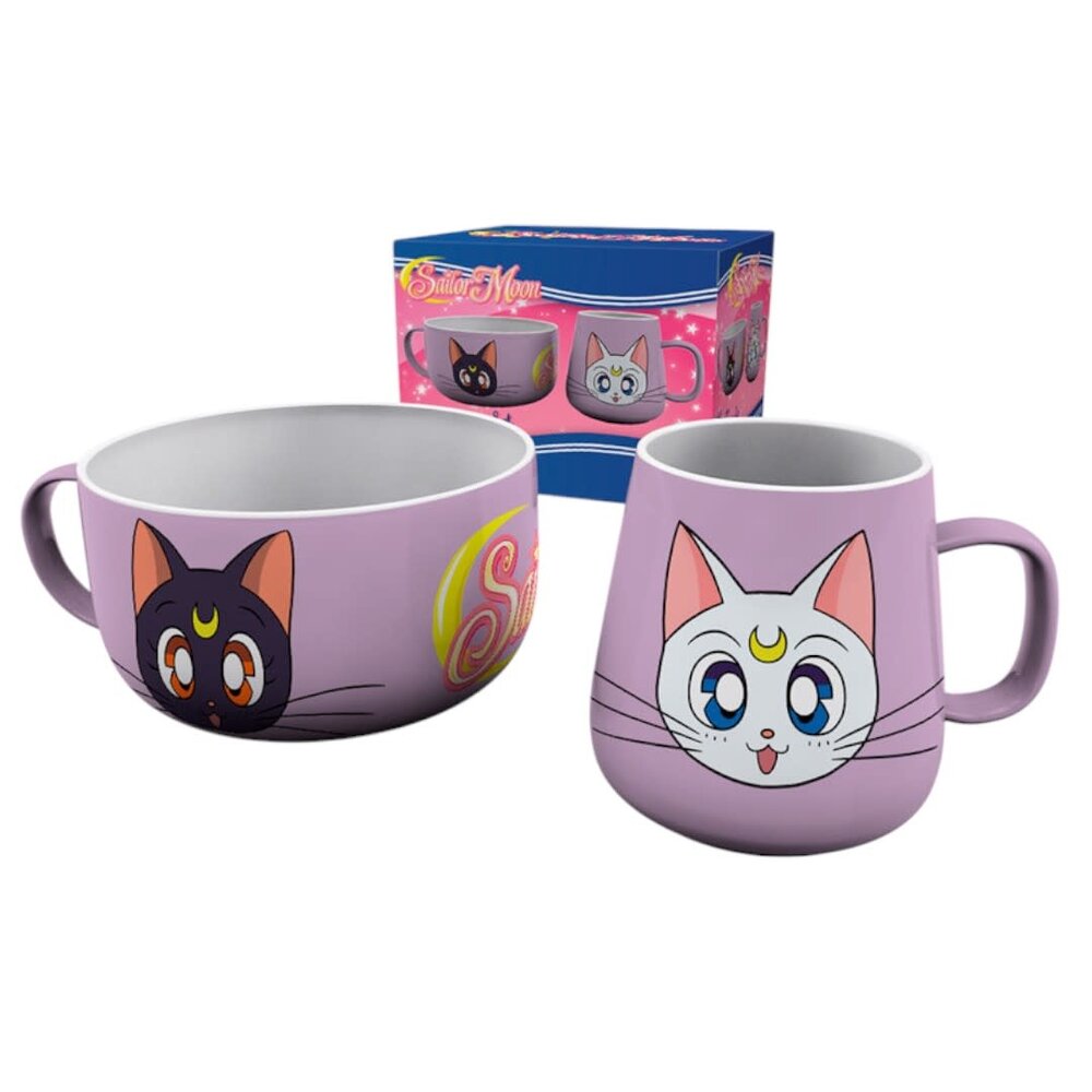 AbyStyle SAILOR MOON - Breakfast Set Mug + Bowl - Luna & Artemis