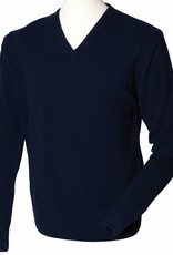 OA Mens Lambswool V-Neck Jumper Navy