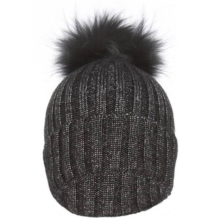 Ladies Wool & Fox Pompom Hat