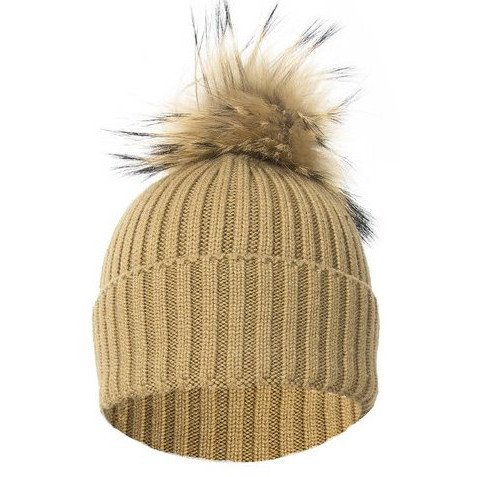 Ladies Wool & Fox Pompom Hat