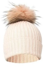 Ladies Wool & Fox Pompom Hat