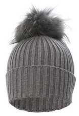 Ladies Wool & Fox Pompom Hat