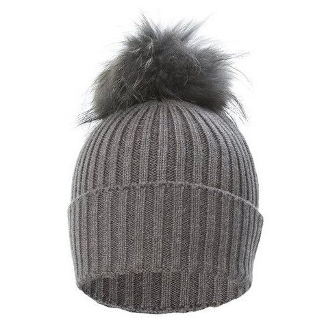 Ladies Wool & Fox Pompom Hat