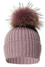 Ladies Wool & Fox Pompom Hat