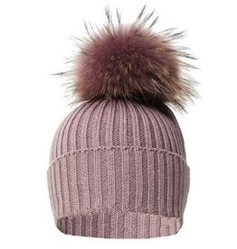 Ladies Wool & Fox Pompom Hat